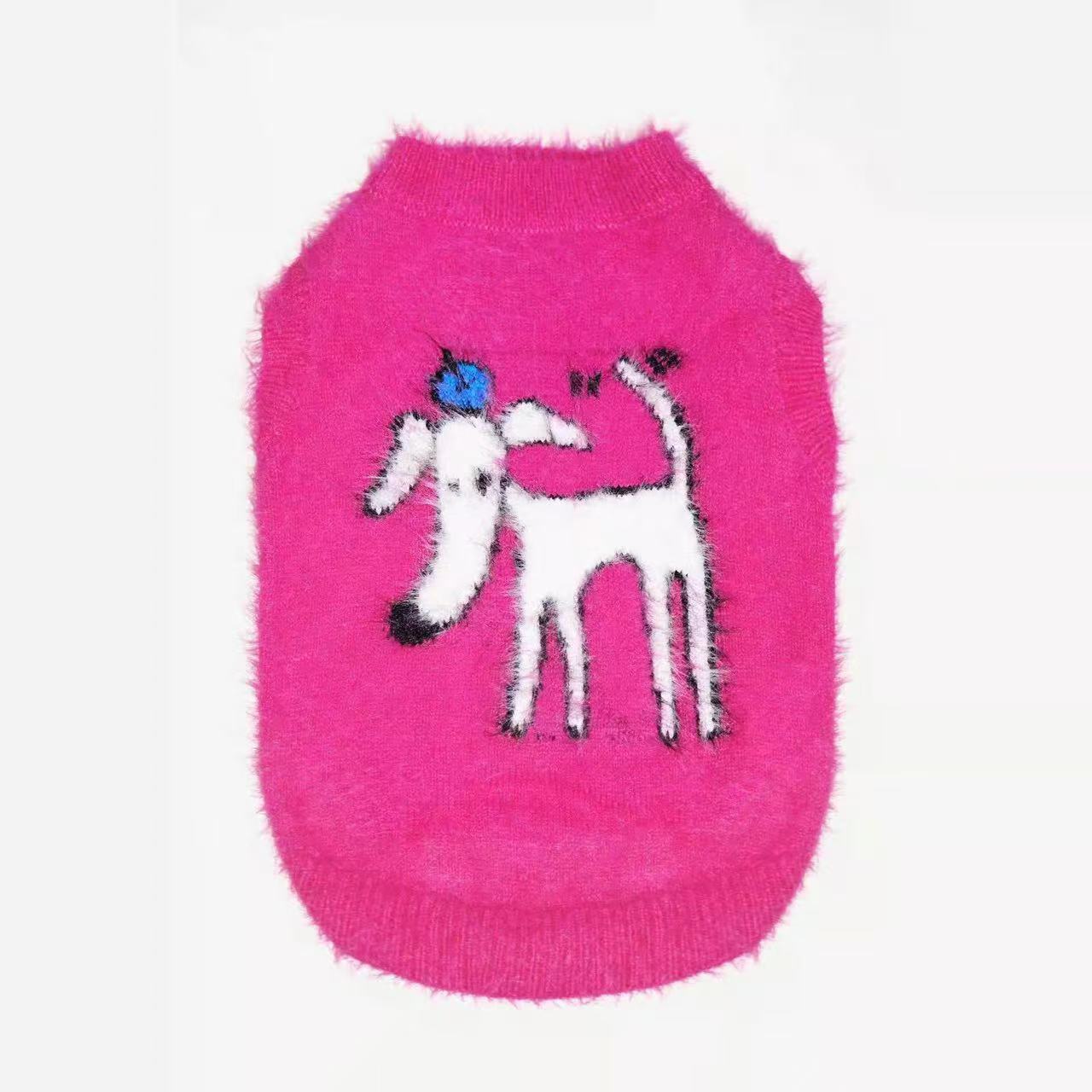 Matching Style Set-DYAATPET Rose Pink Fun Apple Dog Mink Fleece Sweater