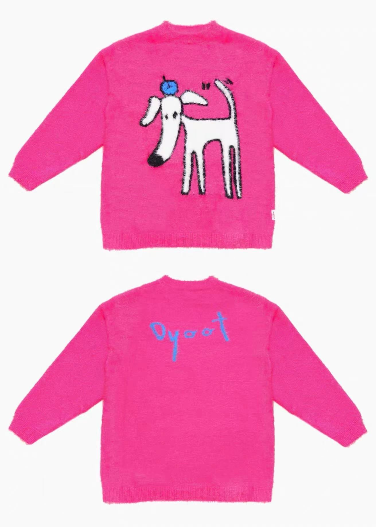 Matching Style Set-DYAATPET Rose Pink Apple Unisex Mink Fleece Sweater(Adult Version)