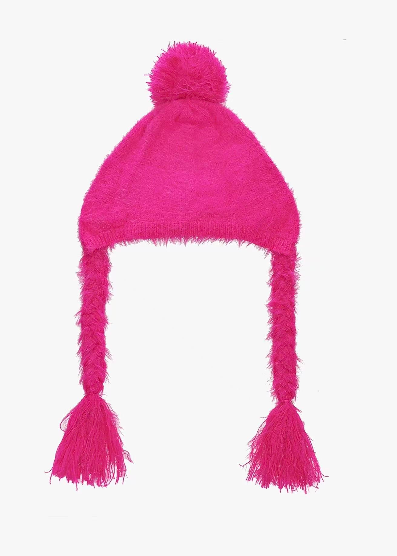 DYAATPET Rose Pink Apple Unisex Mink Fleece Hat(Adult Version)
