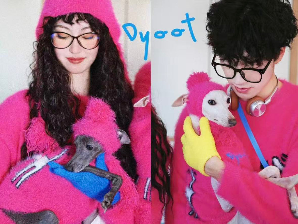 Matching Style Set-DYAATPET Rose Pink Apple Unisex Mink Fleece Sweater(Adult Version)