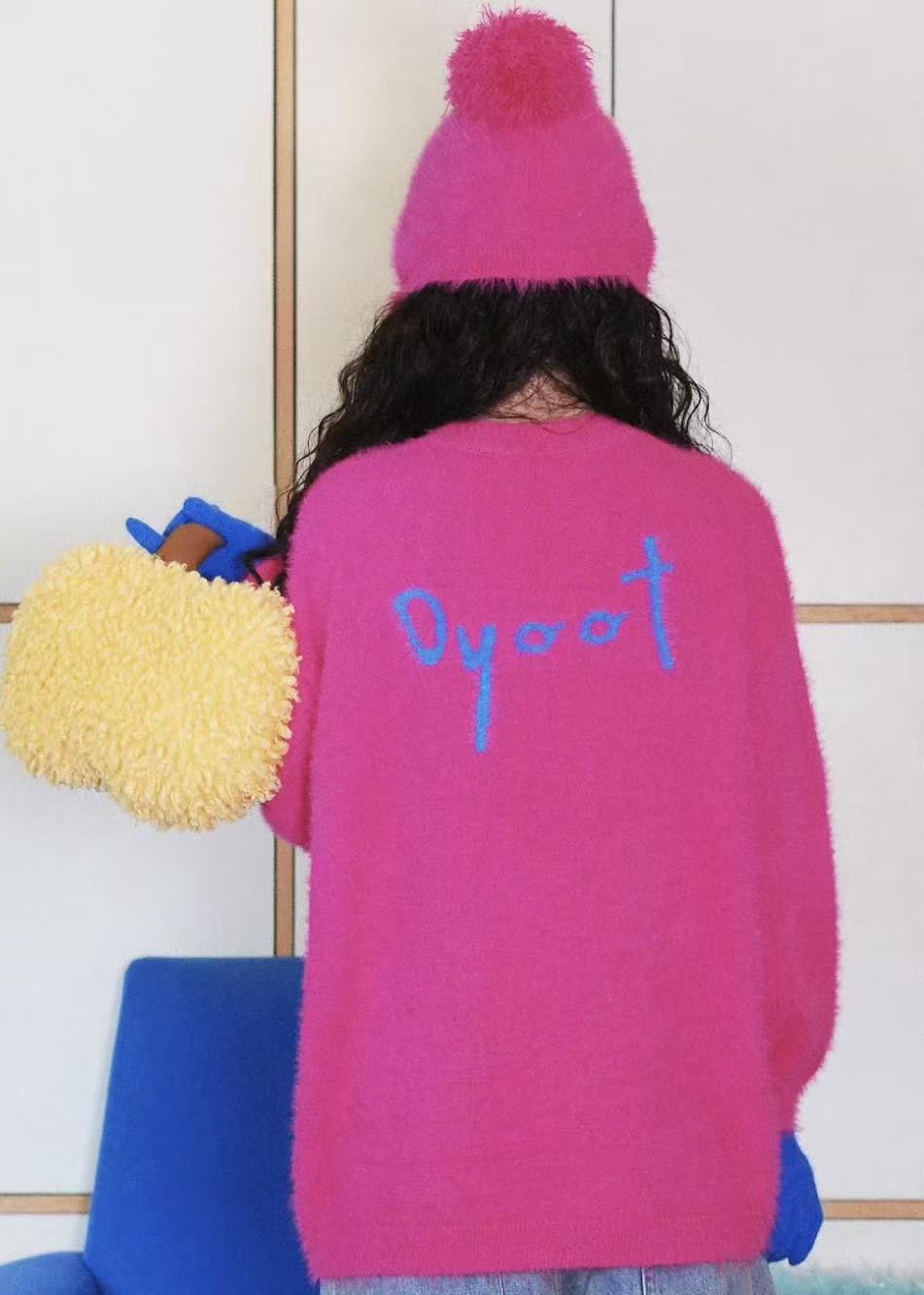 Matching Style Set-DYAATPET Rose Pink Apple Unisex Mink Fleece Sweater(Adult Version)